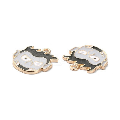 Halloween Light Gold Tone Alloy Enamel Pendants ENAM-P247-10KCG-1