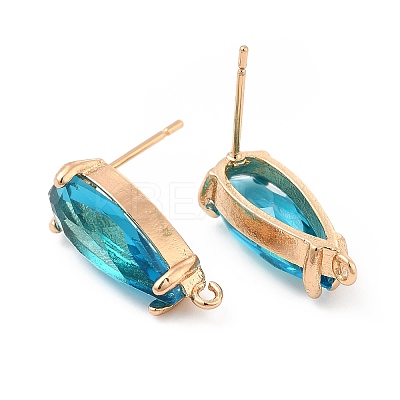 K9 Glass Stud Earring Teardrop Findings KK-E071-25KCG-04-1