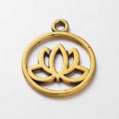 Tibetan Style Filigree Alloy Pendants TIBEP-5354-AG-LF-1