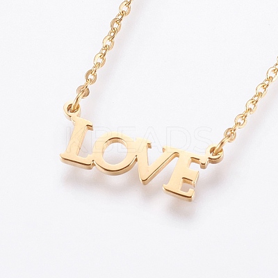 304 Stainless Steel Pendant Necklaces NJEW-P224-22G-1
