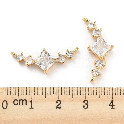 Brass Pave Clear Cubic Zirconia Pendants KK-Q789-09G-1