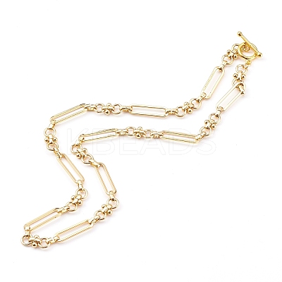Brass Link Chain Necklaces NJEW-JN03365-1