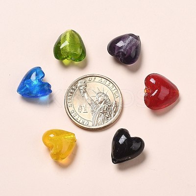 Handmade Silver Foil Glass Beads SLH15MMY-1-1