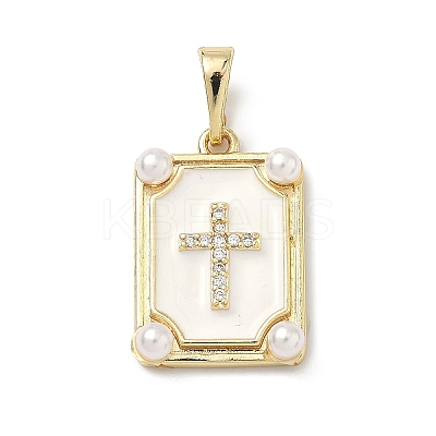Brass Micro Pave Cubic Zirconia Pendants LS-KK-H255-07G-01-1