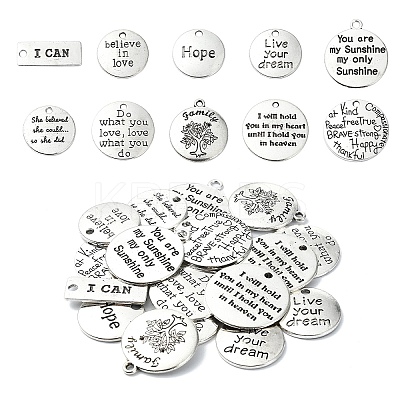 20Pcs 10 Style Tibetan Style Alloy Pendants FIND-YW0004-89-1