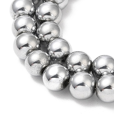 Electroplate Synthetic Magnetic Hematite Beads Strands G-E602-01C-1