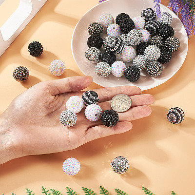 40Pcs 8 Styles Resin Rhinestone Beads RESI-CW0001-23-1