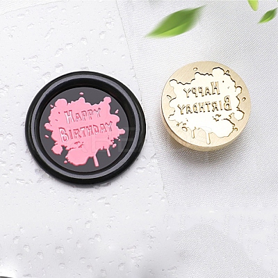 Golden Tone Wax Seal Brass Stamp Heads AJEW-U008-02G-05-1