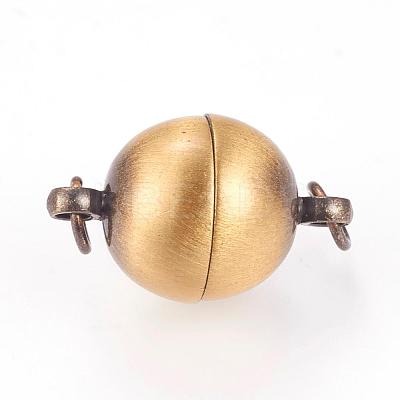 Brass Magnetic Clasps with Loops KK-K176-04AB-1