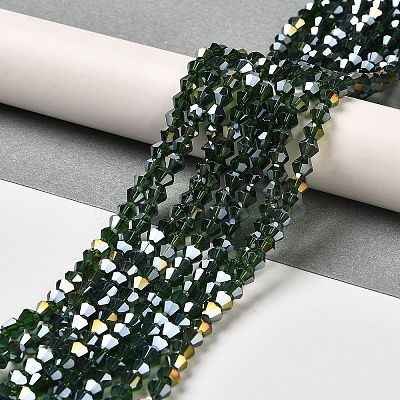 Transparent Electroplate Glass Beads Strands GLAA-F029-2mm-A25-1