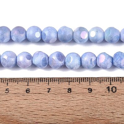 Ombre Effect Dyed Electroplate Opaque Glass Beads Strands EGLA-Q130-01A-05-1