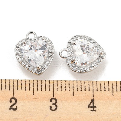 Brass Micro Pave Cubic Zirconia Charms KK-E090-05P-1