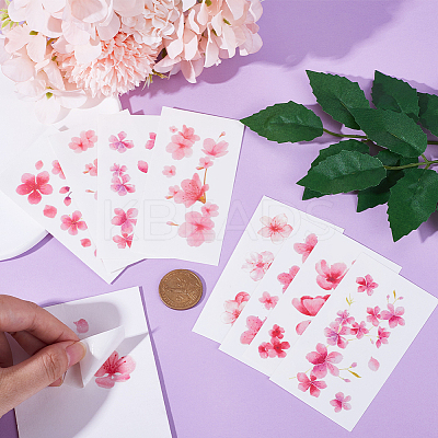 Flower Pattern Removable Temporary Water Proof Tattoos Paper Stickers AJEW-WH0413-03B-1