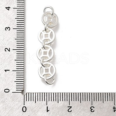 Brass 4 Coins Links Connector Charms KK-K378-68S-1