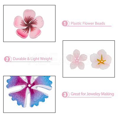 40Pcs 8 Style Plastic Beads KY-DC0001-12-1