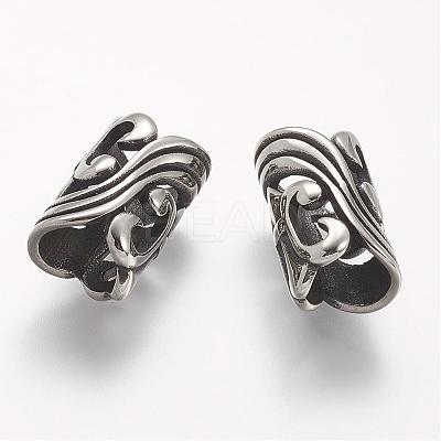 304 Stainless Steel Hollow Beads STAS-A032-019AS-1