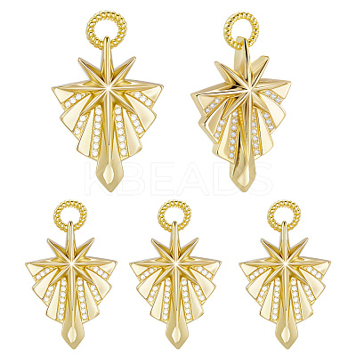 8Pcs Brass Micro Pave Cubic Zirconia Pendants KK-BBC0018-61-1