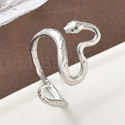 304 Stainless Steel Open Cuff Rings for Women RJEW-A079-06B-P-1