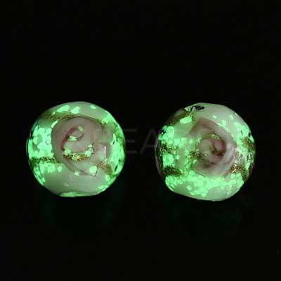 Luminous Handmade Gold Sand Lampwork Beads LAMP-T021-03U-1