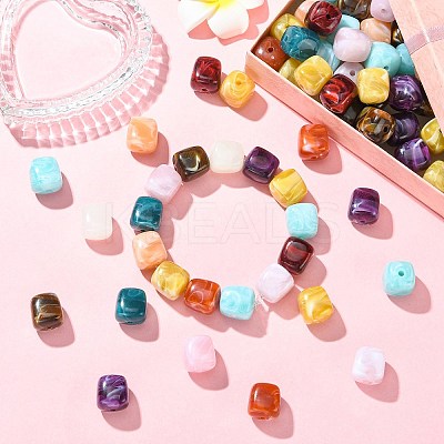 100Pcs Opaque Acrylic Beads OACR-CJ0002-82-1