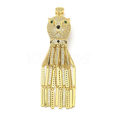 Brass Micro Pave Cubic Zirconia Big Pendants KK-K354-12G-1