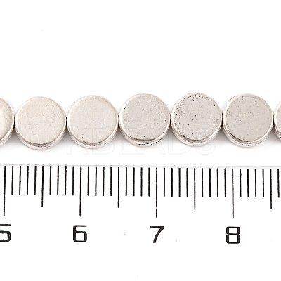 Flat Round Tibetan Style Alloy Bead Strands TIBEB-O007-48-NR-1