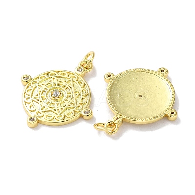 Rack Plating Brass Micro Pave Cubic Zirconia Pendants KK-Z039-25G-1