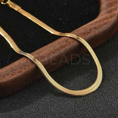 304 Stainless Steel Herringbone Chains Bracelet for Men Women BJEW-D450-01G-03-1