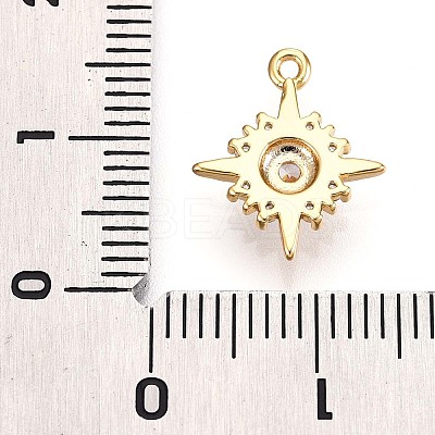 Brass Micro Pave Clear Cubic Zirconia Pendants KK-T075-24G-1