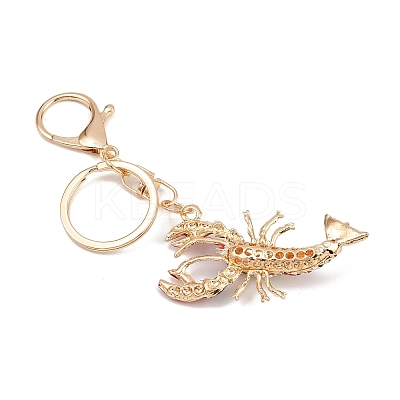 Lobster Alloy Rhinestone Pendant Decoration Keychains KEYC-B019-04-1