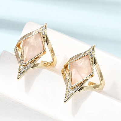 Brass Micro Pave Cubic Zirconia Cuff Rings for Women GG-CBA7610-11G-08-1