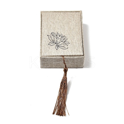 Wood Covered with Linen Cloth Pendant Necklace Boxes LS-OBOX-XCP0001-04-1