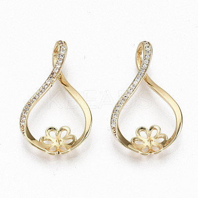 Brass Micro Pave Clear Cubic Zirconia Peg Bails Pendants KK-R117-008-NF-1