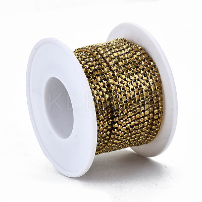 Electroplate Brass Rhinestone Strass Chains CHC-T006-SS6.5-01G-1