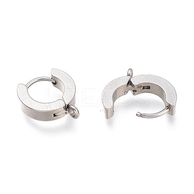 Tarnish Resistant 304 Stainless Steel Huggie Hoop Earrings Findings X-STAS-I167-01C-P-1