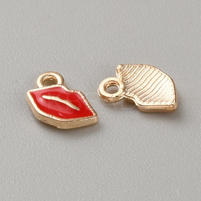 Lip Alloy Enamel Charms ENAM-CJC0003-69KCG-1