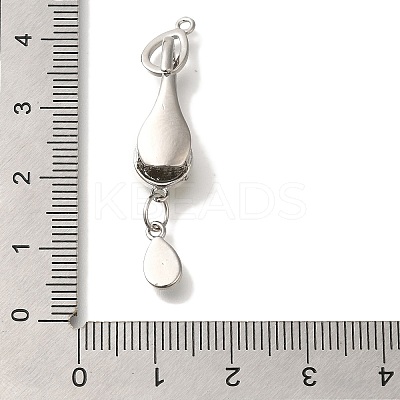 Brass Shell Fold Over Clasps KK-K389-103P-1