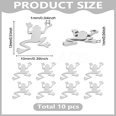 10Pcs 201 Stainless Steel Pendants STAS-LP0003-40-1