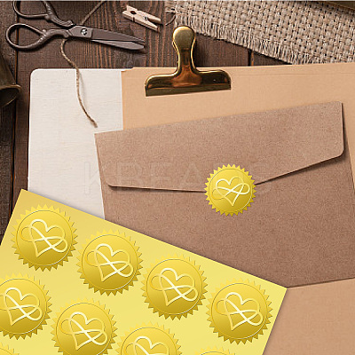 34 Sheets Self Adhesive Gold Foil Embossed Stickers DIY-WH0509-056-1