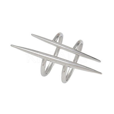 304 Stainless Steel Cuff Rings for Women RJEW-L133-05P-1