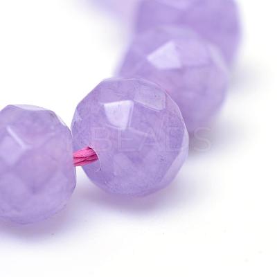 Faceted Rondelle Dyed Natural White Jade Bead Strands G-R343-6x8-03-1