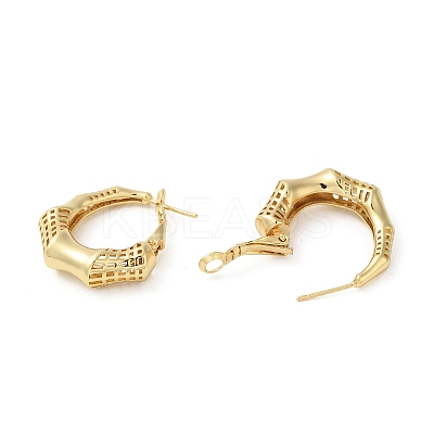 Rack Plating Brass Bamboo Stick Hoop Earrings for Women EJEW-A027-03G-1