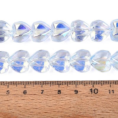 Electroplate Transparent Glass Beads Strands X-EGLA-N056-01A-02-1