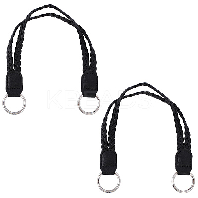 2Pcs Braided PU Leather Handles PURS-CL0001-18C-1