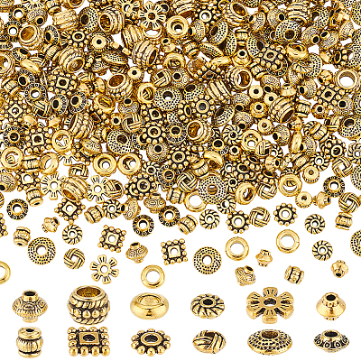 360Pcs 12 Styles Tibetan Style Alloy Spacer Beads FIND-PH0023-79AG-1
