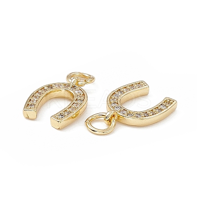 Brass Micro Pave Cubic Zirconia Charms KK-E068-VB278-1