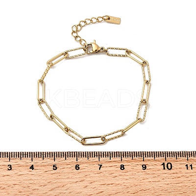304 Stainless Steel Paperclip Chain Bracelets for Women BJEW-Z140-01G-1