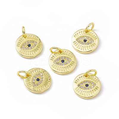 Rack Plating Brass Micro Pave Cubic Zirconia Charms KK-B065-01G-1