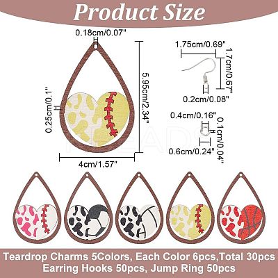 DIY Sport Ball Theme Earring Making Kit DIY-OC0011-33-1