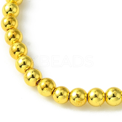 4mm Round Synthetic Non-magnetic Hematite Beaded Stretch Bracelets BJEW-JB10562-1